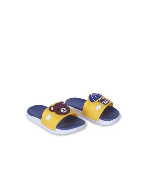 

Hopscotch Unisex Kids Blue & Yellow Rubber Thong Flip-Flops