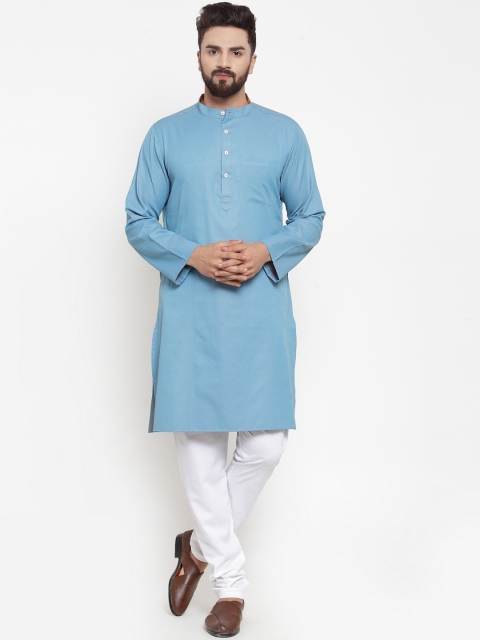

NEUDIS Men Blue Pure Cotton Kurta with Pyjamas