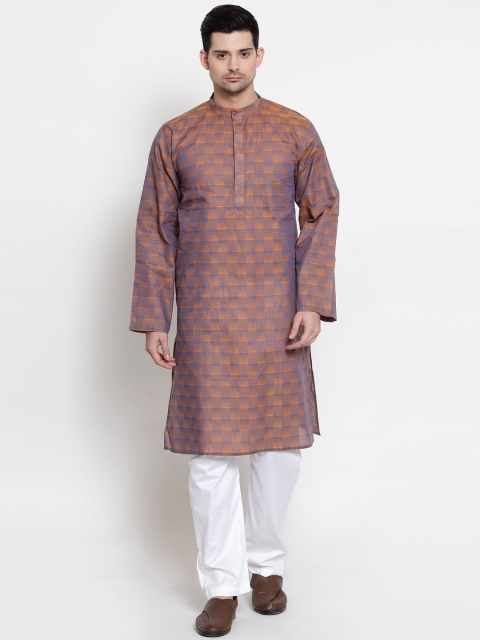 

NEUDIS Men Orange Printed Pure Cotton Kurta with Pyjamas