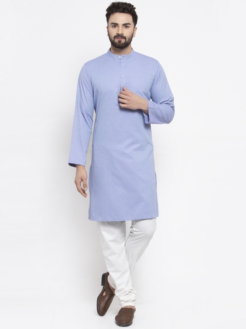 

NEUDIS Men Blue Pure Cotton Kurta with Churidar