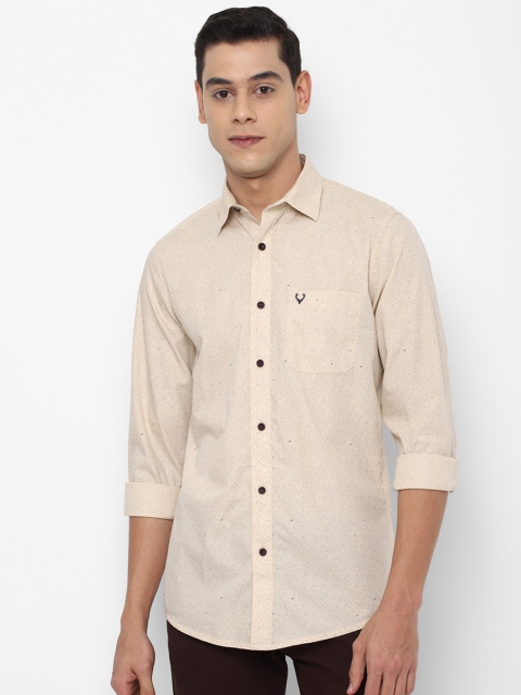 

Allen Solly Men Khaki Slim Fit Printed Casual Shirt