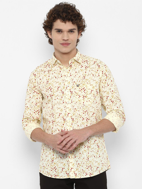 

Allen Solly Men Yellow Slim Fit Floral Printed Casual Shirt