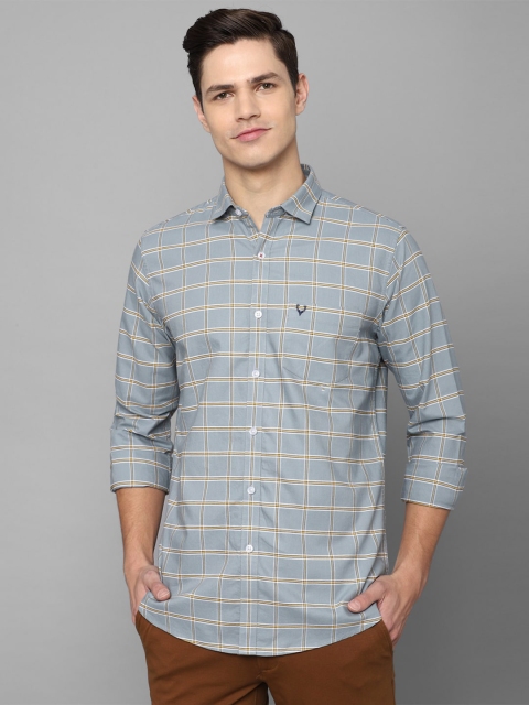 

Allen Solly Men Grey Slim Fit Tartan Checks Checked Casual Shirt