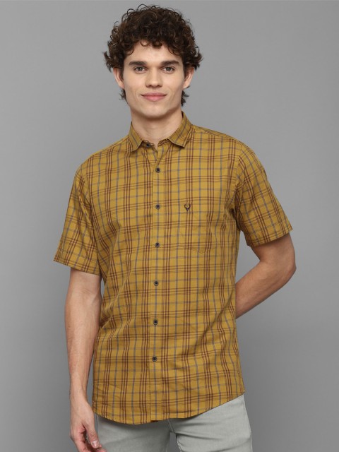 

Allen Solly Men Yellow Slim Fit Tartan Checks Checked Casual Shirt