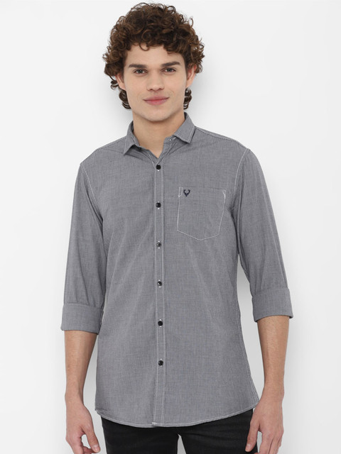 

Allen Solly Sport Men Grey Micro Checks Checked Casual Shirt