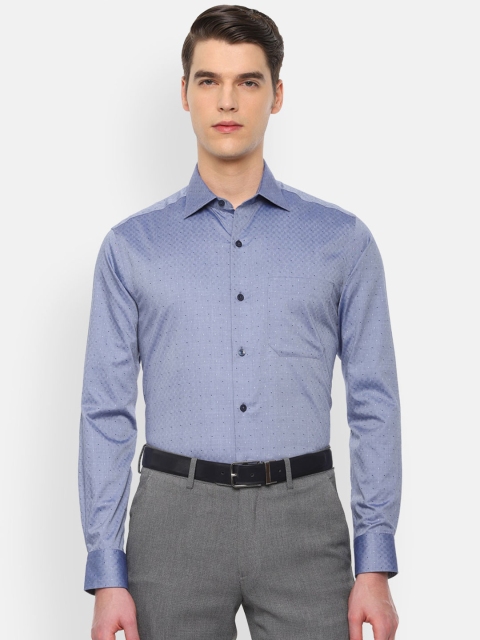 

Louis Philippe Men Blue Cotton Formal Shirt