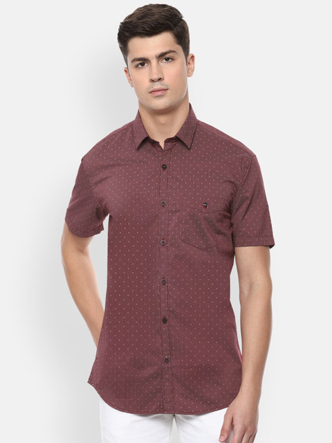 

Louis Philippe Men Maroon Slim Fit Printed Casual Shirt