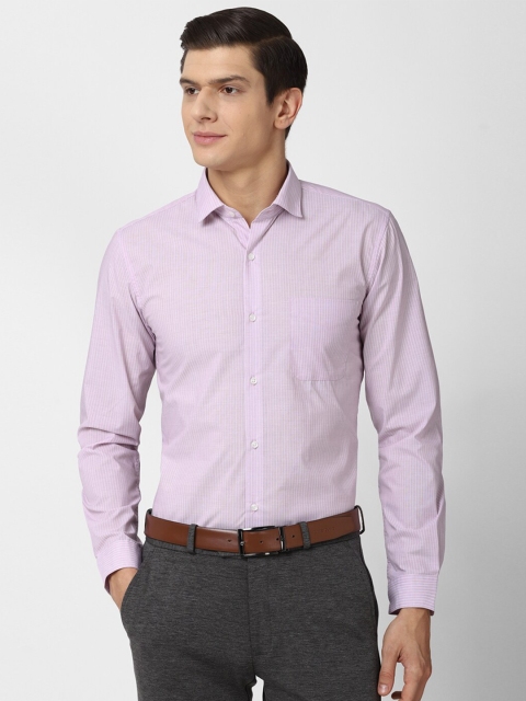 

Peter England Men Purple Slim Fit Striped Formal Shirt