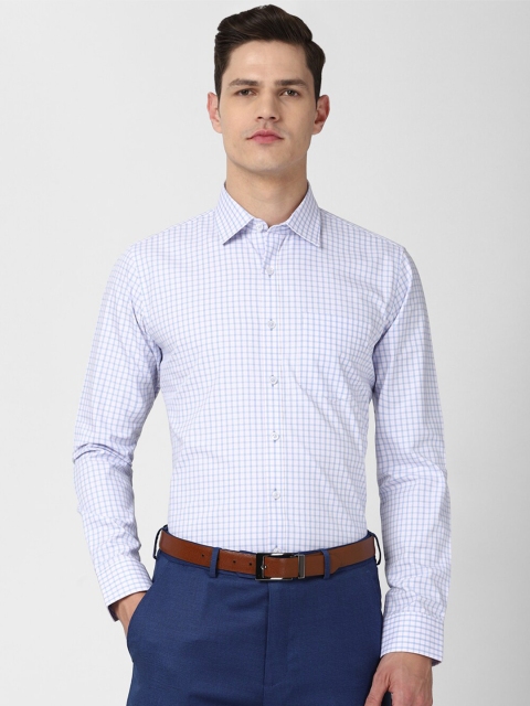 

Van Heusen Men Blue & White Slim Fit Checked Formal Shirt