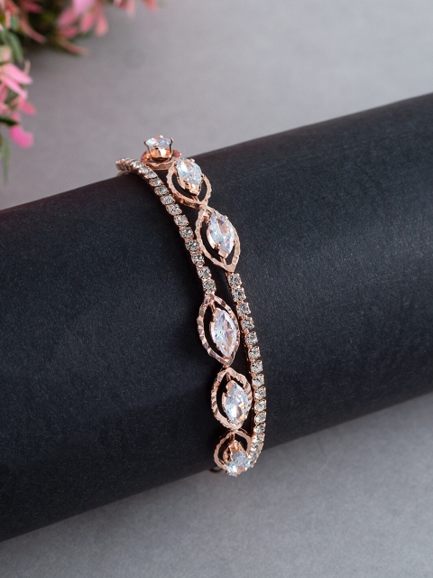 

Golden Peacock Girls Rose Gold & White Bangle-Style Bracelet