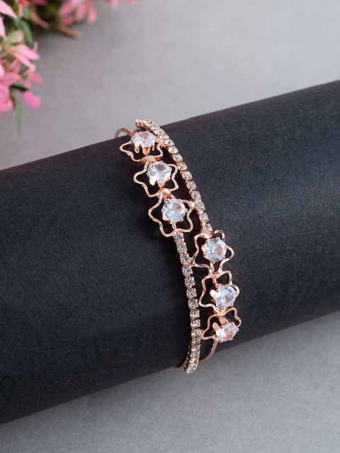 

Golden Peacock Girls Rose Gold & White Handcrafted Bangle-Style Bracelet