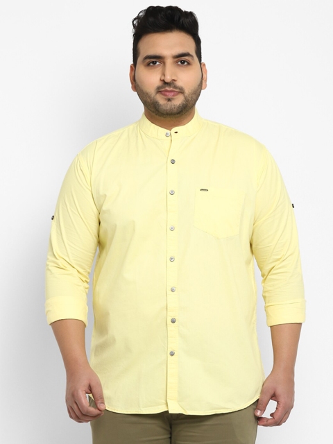 

Urbano Plus Men Yellow Solid Cotton Casual Shirt
