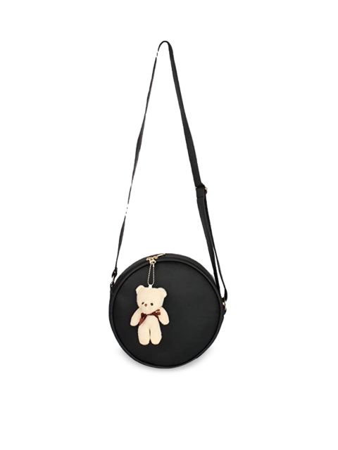 

MAMMON Women Black Solid PU Structured Sling Bag