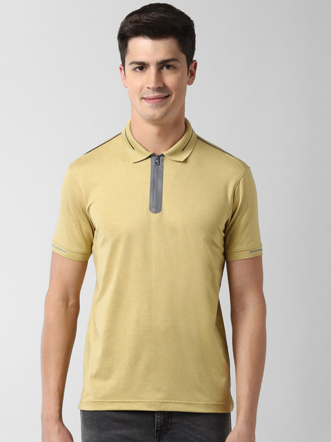 

Peter England Casuals Men Beige Polo Collar T-shirt