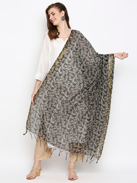 

Dupatta Bazaar Black & White Printed Dupatta
