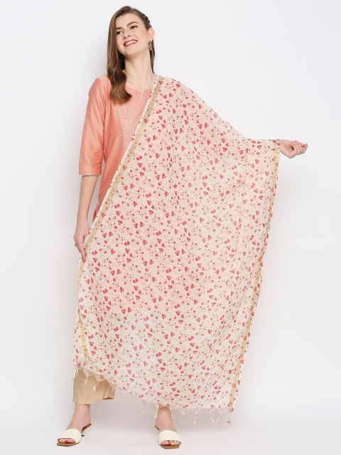 

Dupatta Bazaar Yellow & Red Printed Dupatta