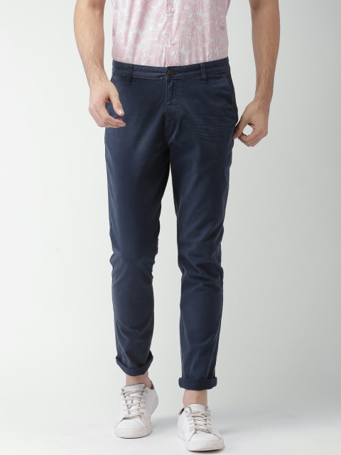 

Mast & Harbour Men Blue Slim Fit Solid Chinos