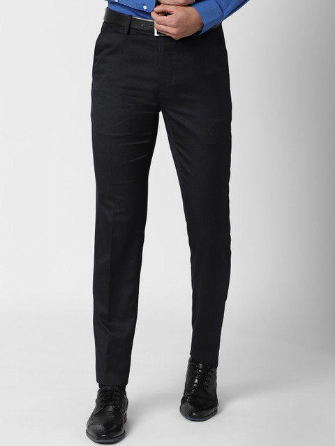 

Peter England Men Black Slim Fit Trousers
