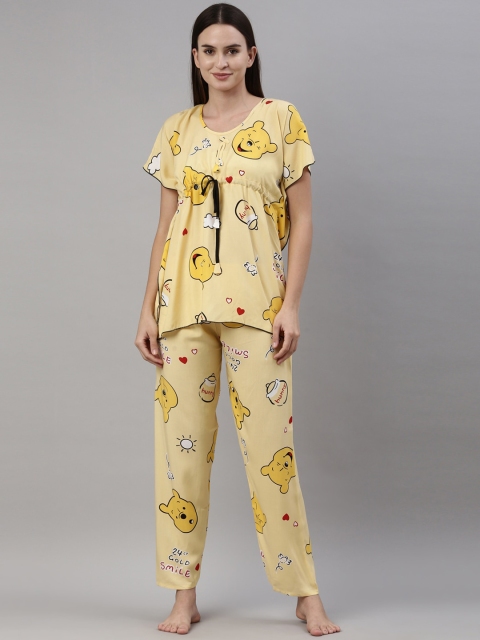 

GOLDSTROMS Women Yellow & Red Printed Night suit