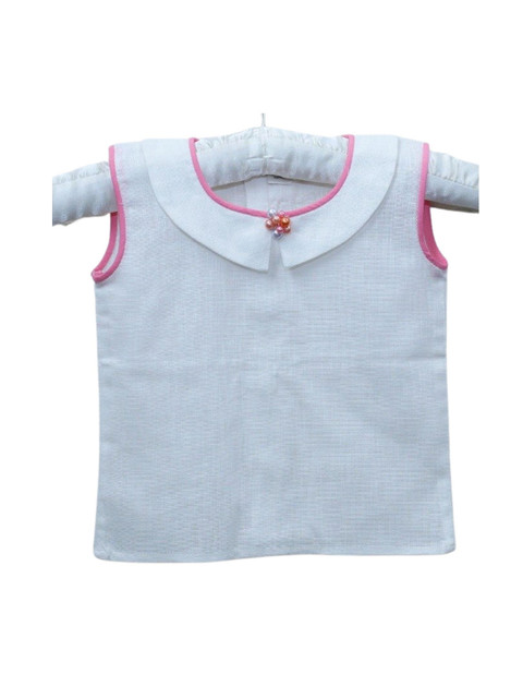 

Mish Girls Organic White Peter Pan Collar Organic Cotton Top