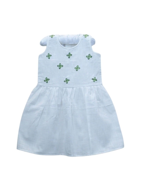 

Mish Organic Girls White Printed Organic Cotton A-Line Dress
