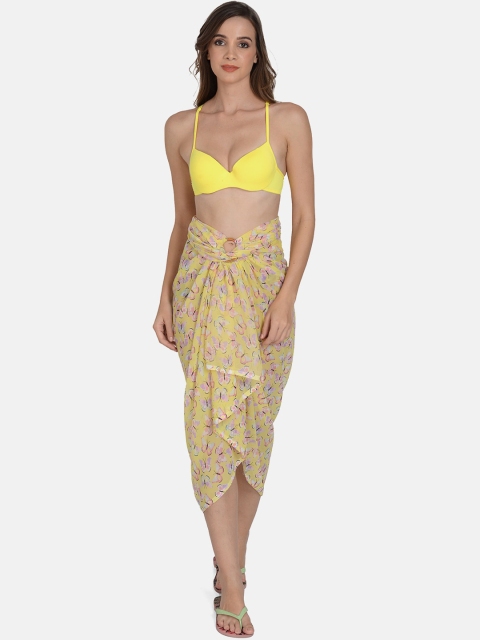 

mod & shy Women Yellow & Pink Printed Wrap-Around Sarong