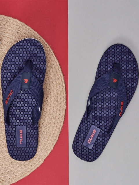 

Duke Men Navy Blue & Red Printed Rubber Slip-On
