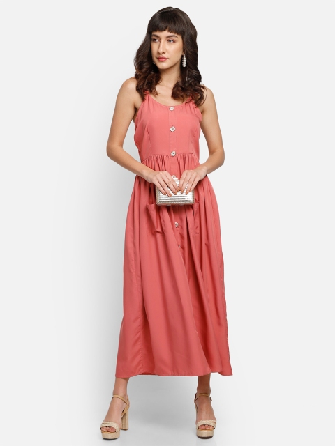 

YOU FOREVER Peach-Coloured Crepe Midi Dress
