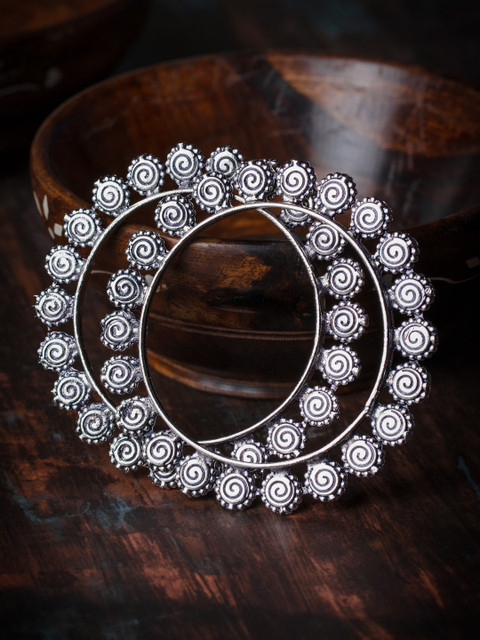 

MORKANTH JEWELLERY Set Of 2 Oxidised Silver-Plated Bangle