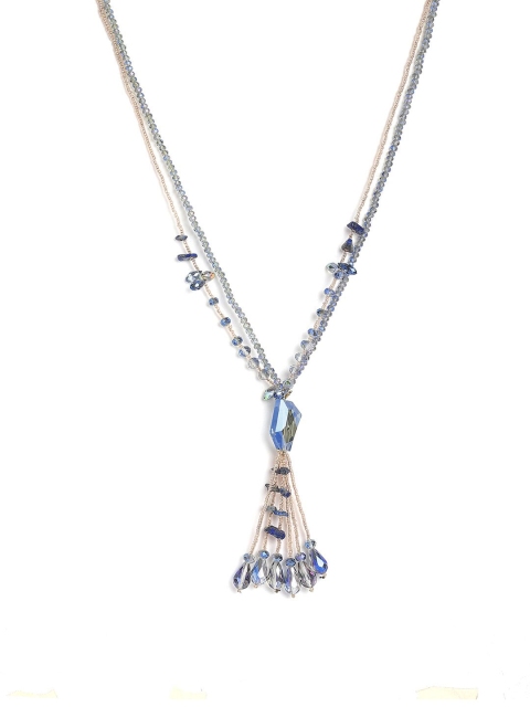 

Blisscovered Navy Blue & White Necklace
