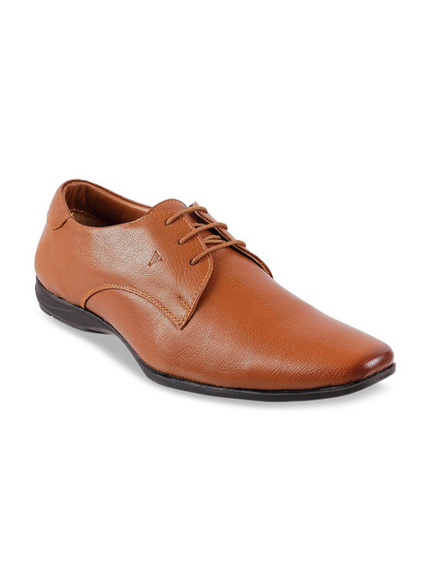 

WALKWAY Men Brown Solid Leather Formal Derbys