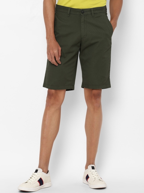 

Allen Solly Men Olive Green Slim Fit Shorts