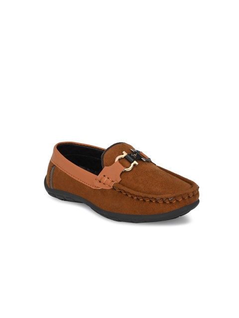 

TUSKEY Boys Brown Textured Loafers