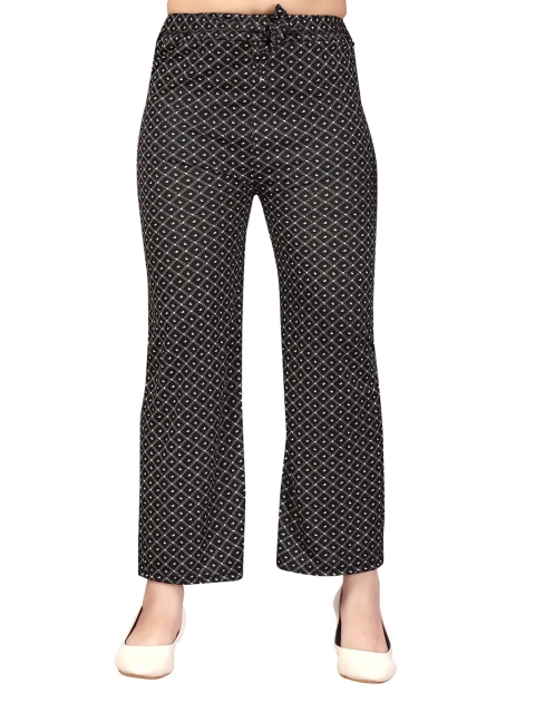 

Aarika Girls Black & White Checked Cotton Palazzos