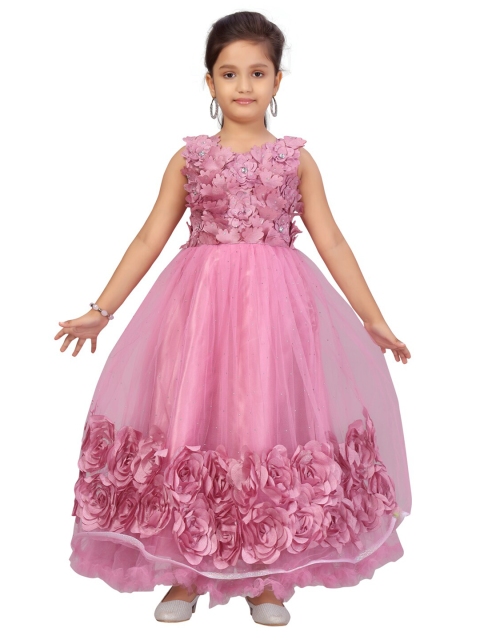 

Aarika Pink Net Maxi Dress