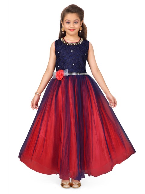 

Aarika Blue Net Maxi Dress