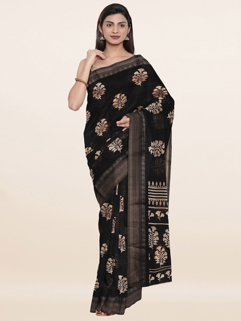 

Pothys Black & Beige Ethnic Motifs Printed Saree