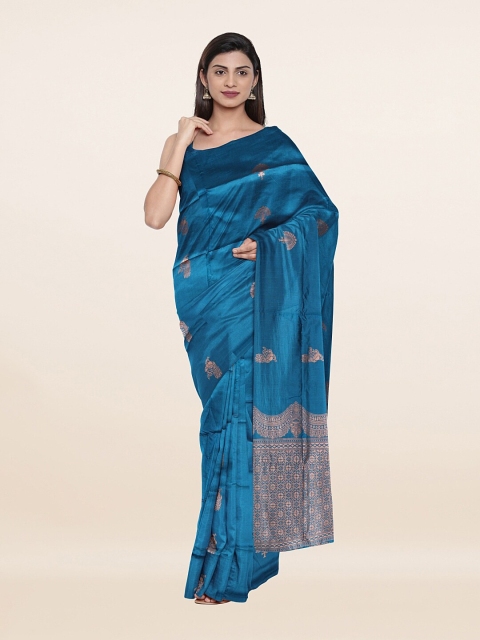 

Pothys Blue & Golden Ethnic Motifs Zari Art Silk Saree