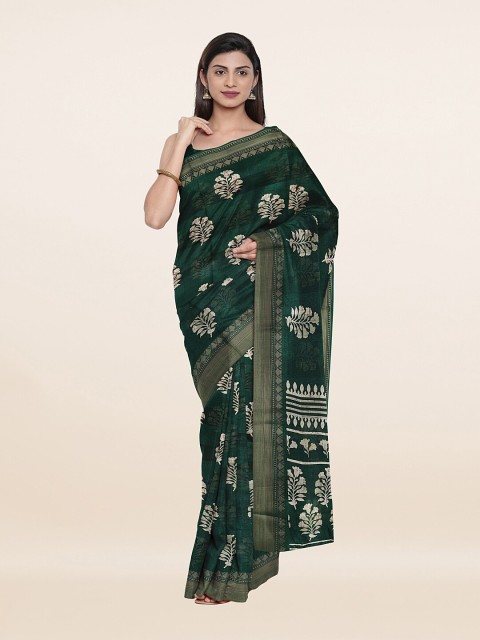 

Pothys Green & Beige Ethnic Motifs Printed Saree