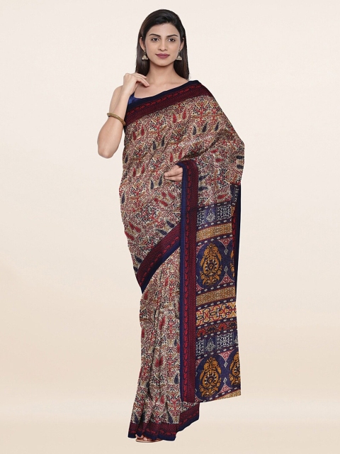 

Pothys White & Blue Floral Saree