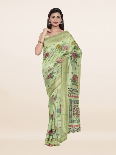 

Pothys Green Floral Print Pure Cotton Saree