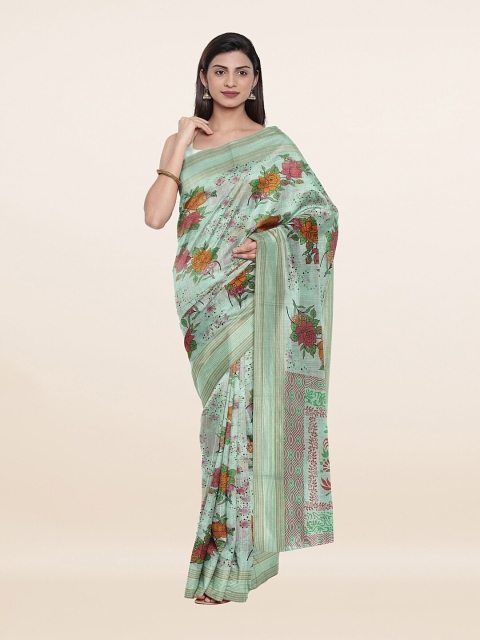 

Pothys Green & Orange Floral Pure Cotton Saree