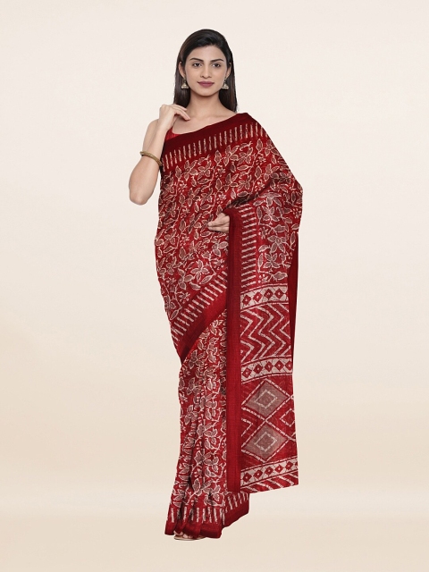 

Pothys Maroon & White Floral Saree