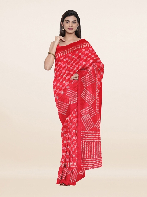

Pothys Pink & White Printed Saree
