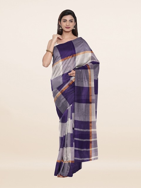 

Pothys Women Checked Pure Cotton Multi Colour Saree, White