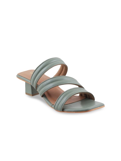 

WALKWAY Green Striped Block Heels