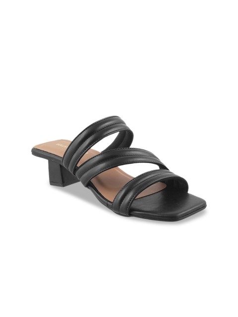 

WALKWAY by Metro Black Striped Block Mules