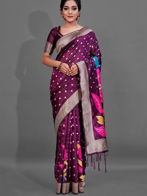 

KALINI Purple Woven Design Saree