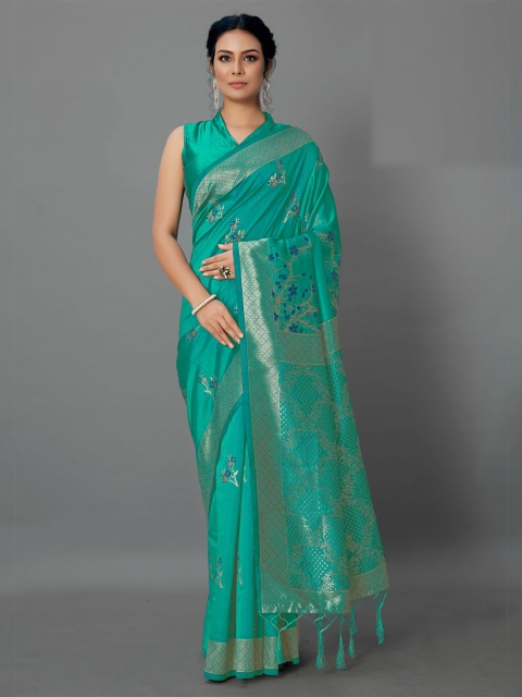 

KALINI Sea Green & Blue Floral Saree