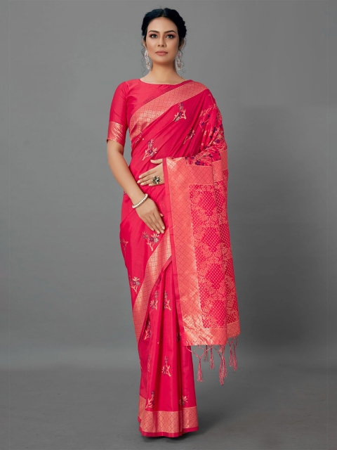

KALINI Magenta Woven Design Saree